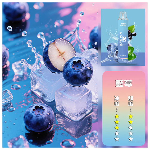 XIAOKE梟客電子煙拋棄式7500口炫酷發光設計【藍莓】